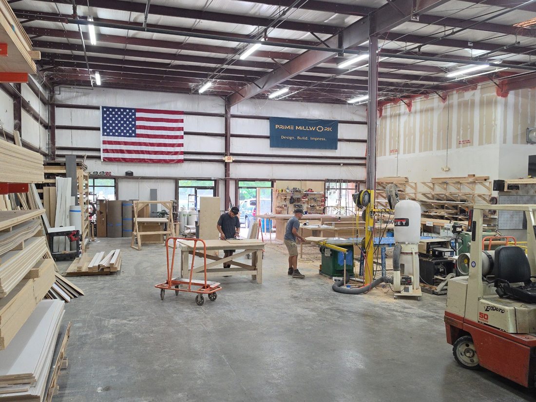 Prime Millwork manufacturing shop in Ball Ground, Georgia